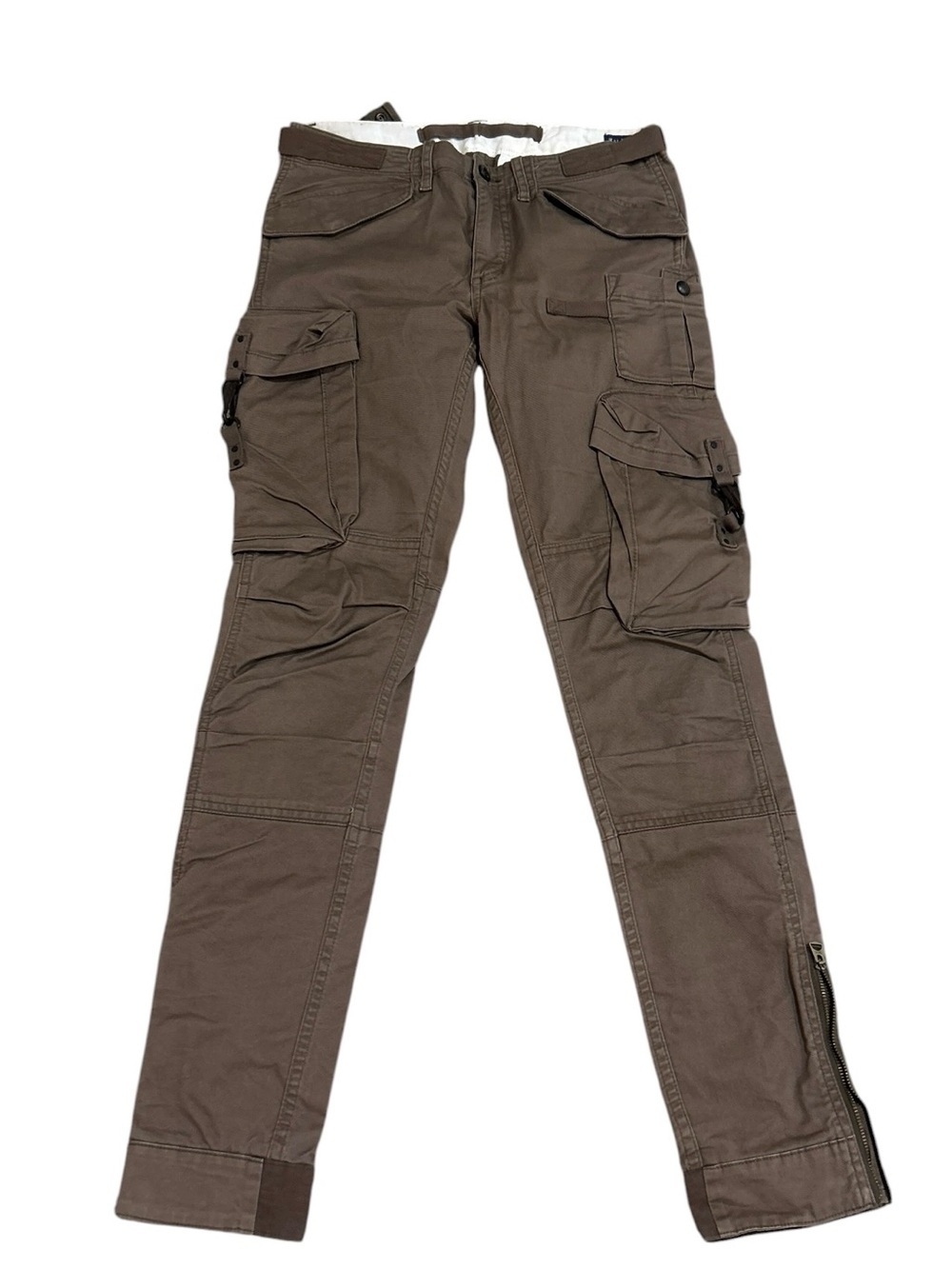 Ralph Lauren multi pocket parachute tactical cargo cotton pants taupe size 4